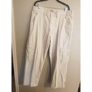 Levi's silver tab baggy khaki cargo wide leg chino pant beige cream 38